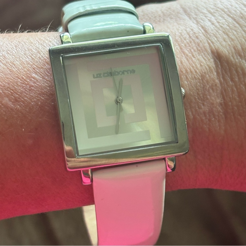 Liz Claiborne Silver and White Watch NWT